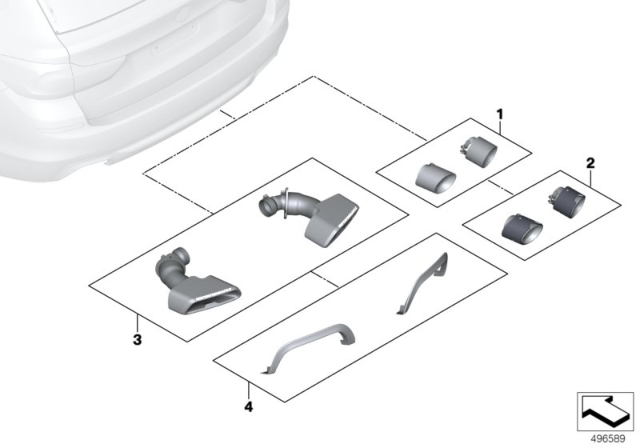 SET TAILPIPE TRIM CARBON Diagram for 18302447305