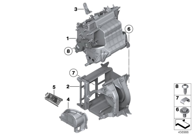 2015 BMW Alpina B7L xDrive Housing Sections Rear Air Conditioner Diagram