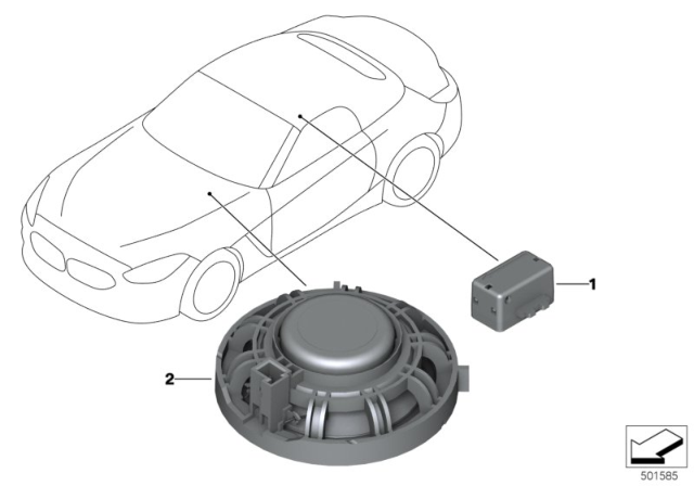 2020 BMW Z4 Single Parts For Hands-Free Facility Diagram