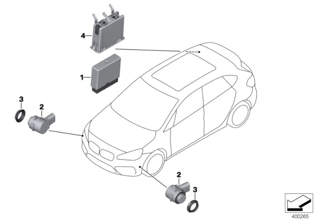 2019 BMW X1 Ultrasonic Sensor Kastanienbronze Diagram for 66209362838