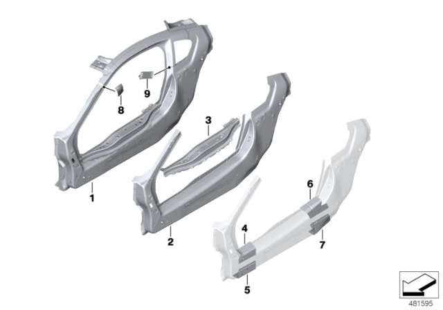 2017 BMW i8 Side Frame Diagram 1