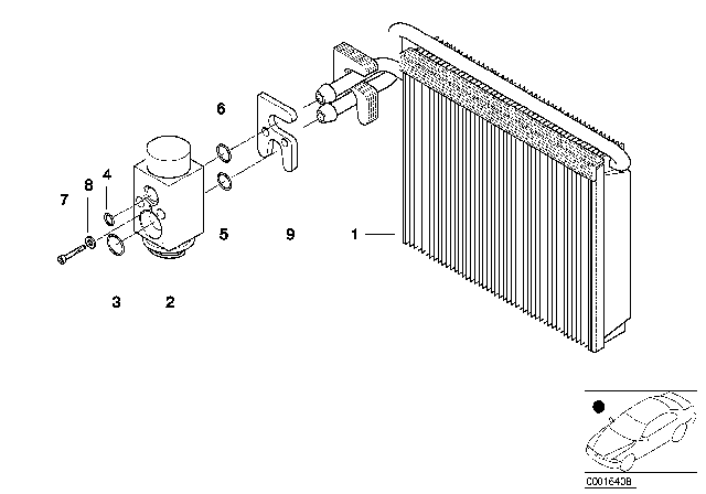 2002 BMW 330Ci Evaporator / Expansion Valve Diagram