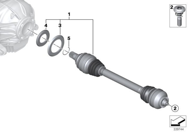 2016 BMW M6 Passenger Right Rear Axle Shaft Diagram for 33212284116