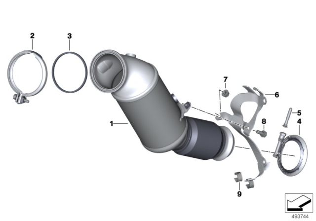 2019 BMW Z4 EXCH CATALYTIC CONVERTER CLO Diagram for 18328482648