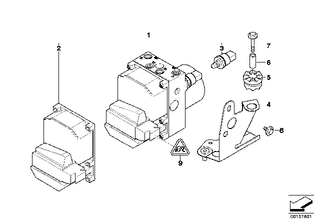 1997 BMW 740i Hydro Unit DSC / Control Unit / Fastening Diagram 2