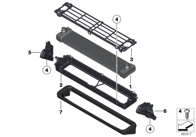 2010 BMW X5 M Radiator, Front - Mounted Diagram