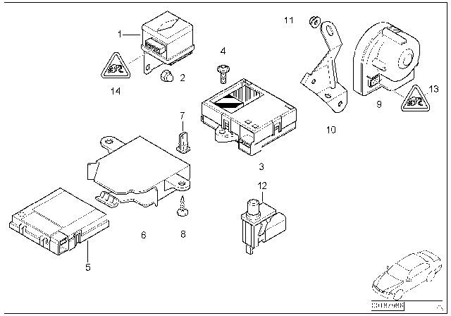 2001 BMW 540i Alarm System Diagram