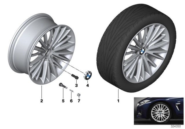 2014 BMW 328i BMW LA Wheel, Multi-Spoke Diagram 2