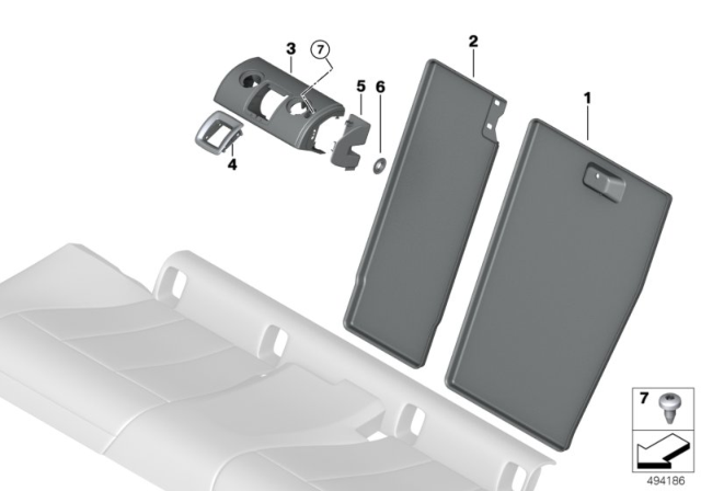 2019 BMW 330i xDrive Seat, Rear, Seat Trims Diagram