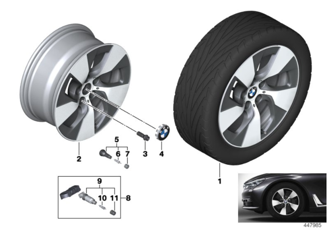 2018 BMW 540i xDrive BMW LA Wheel, Turbine Styling Diagram