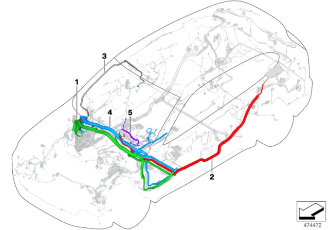 2017 BMW X1 Connecting Line Cid/Hu-H Diagram for 61129380947