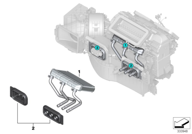 2014 BMW X5 Heater Radiator Diagram