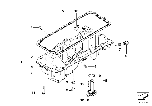 2010 BMW 528i xDrive Oil Pan Diagram