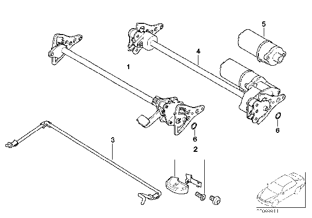 2003 BMW 325Ci Seat, Front, Tilt Adjustment Diagram 2