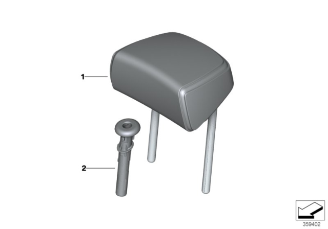 2015 BMW X4 Rear Seat Head Restraint Diagram