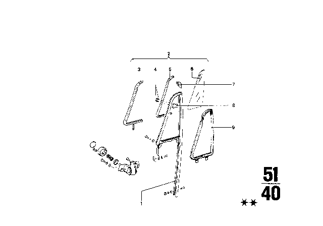 1968 BMW 1602 Frame Left Diagram for 51326454303