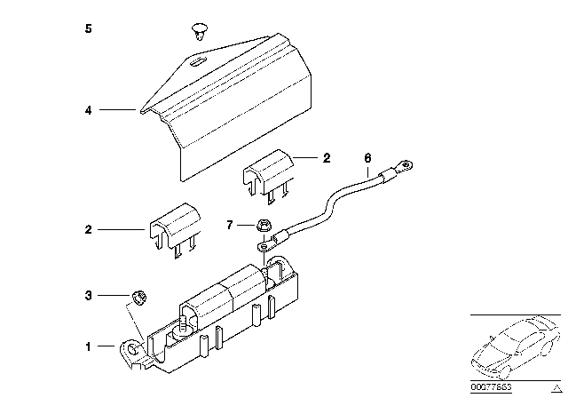 1999 BMW Z3 Single Components For Fuse Housing Diagram 1