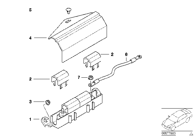 2001 BMW Z3 Cover Diagram for 61138380692