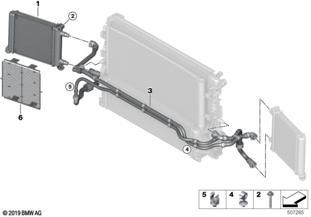 2020 BMW X2 External Radiator Diagram