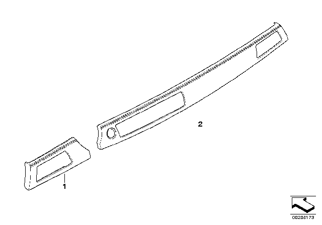 2011 BMW M3 Individual Decorative Strips Diagram