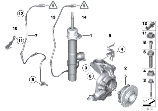 2014 BMW Z4 Spring Strut VDC / Swivel Bearing / Wheel Bearing Diagram