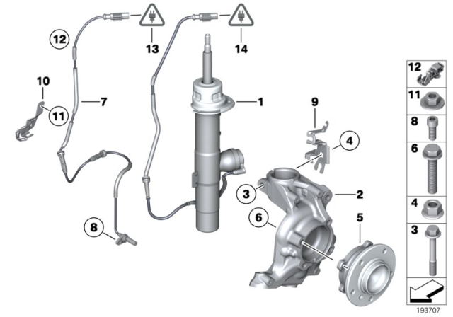 2013 BMW Z4 Front Right Suspension Strut Diagram for 37116792836