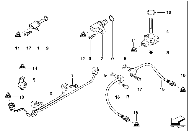 2004 BMW 760Li Sensors Diagram 2