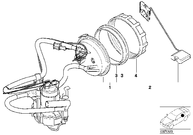 2000 BMW Z8 Fuel Level Sensor Diagram for 16116753453