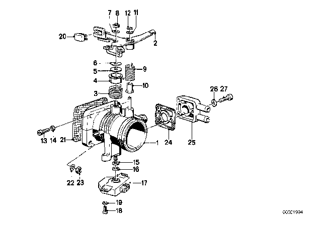 1986 BMW 325e Throttle Housing Assy Diagram 1