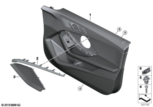 2020 BMW 228i xDrive Gran Coupe DOOR TRIM PANEL, FRONT RIGHT Diagram for 51419893908