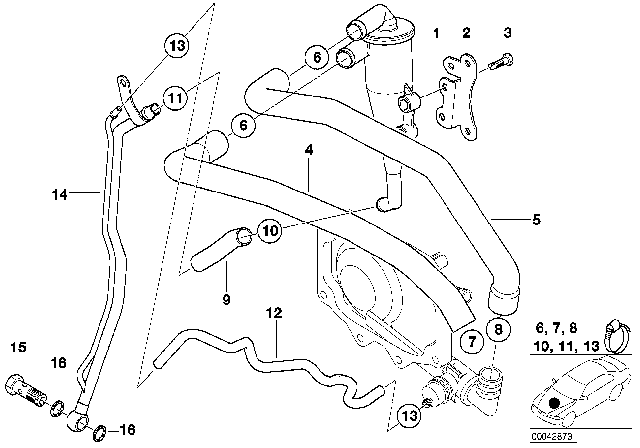 2000 BMW X5 Oil Return Hose Diagram for 11157560068