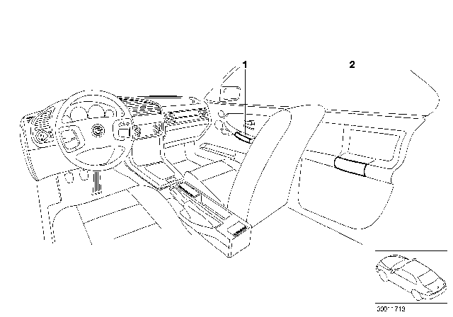 1997 BMW M3 Individual Wood, Interior Door Handle Diagram