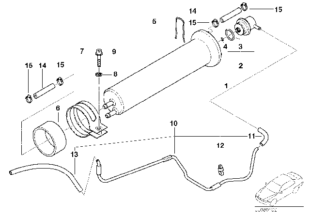 2001 BMW 525i Vacuum Pipe Diagram for 13327503684