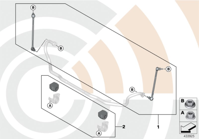 2013 BMW 328i Repair Kits, Anti-Roll Bar, Front Diagram