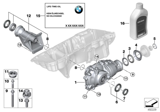 2020 BMW 840i xDrive Gran Coupe Front Axle Differential Diagram