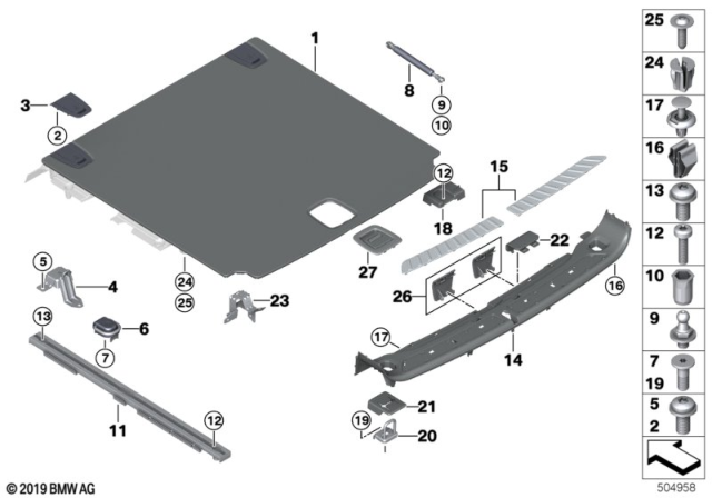 2019 BMW X4 Support For Loading Edge Trim Diagram for 51477486988