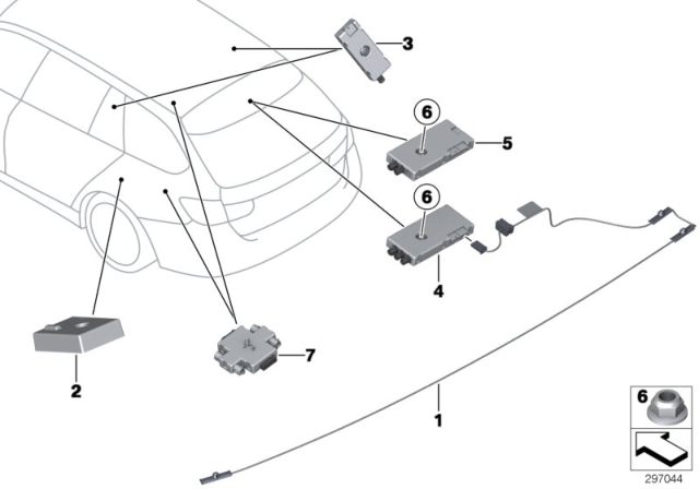2014 BMW 328i xDrive Components, Antenna Amplifier Diagram