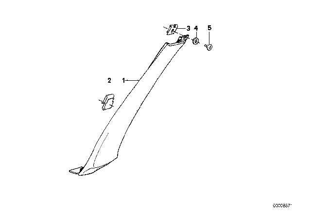 1983 BMW 733i Windshield Frame Cover Diagram