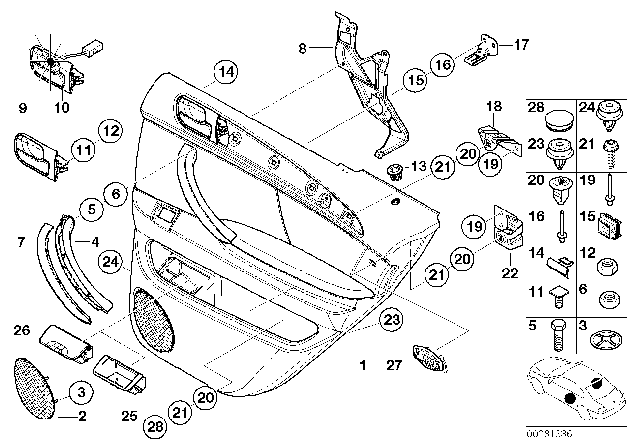 2001 BMW X5 Door Window Railing Clip Diagram for 07149149284