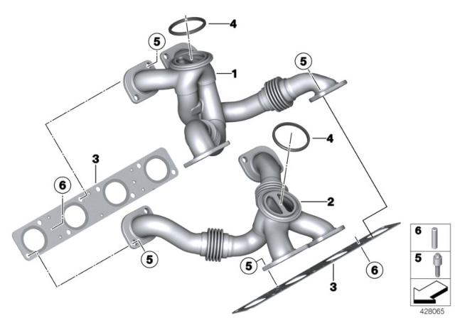 2020 BMW M8 Exhaust Manifold Diagram for 11627849461