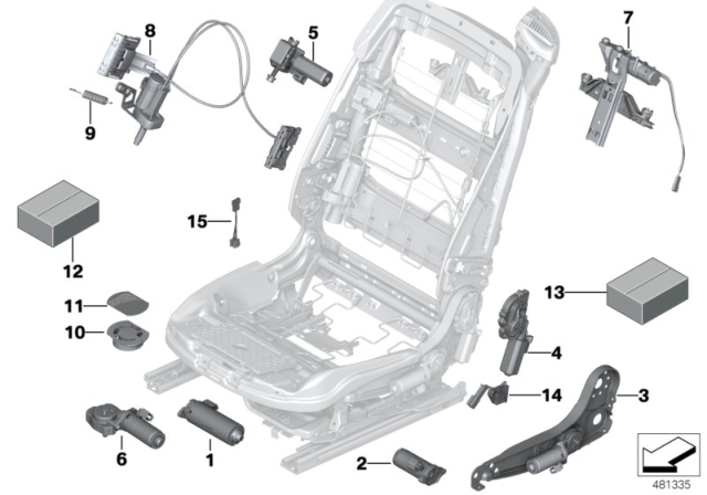 2014 BMW M6 Motor, Backrest Width Adjustment, Right Diagram for 52107309652