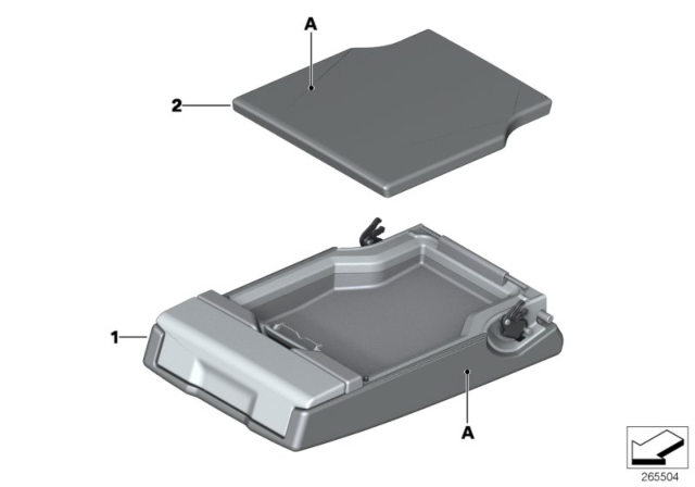 2010 BMW 535i Armrest, Lower Section.,Leather, Rear Middle Diagram for 52208032117