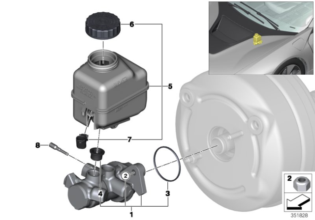 2019 BMW i8 Expansion Tank With Warning Switch Diagram for 34336861768