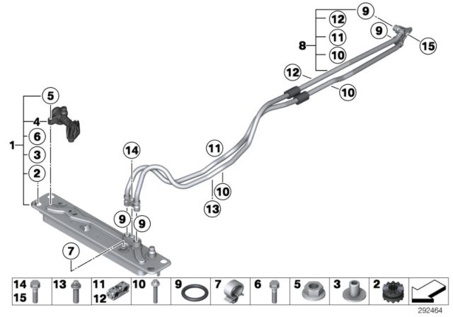 2015 BMW X6 Heat Exchanger / Transmission Oil Cooler Line Diagram