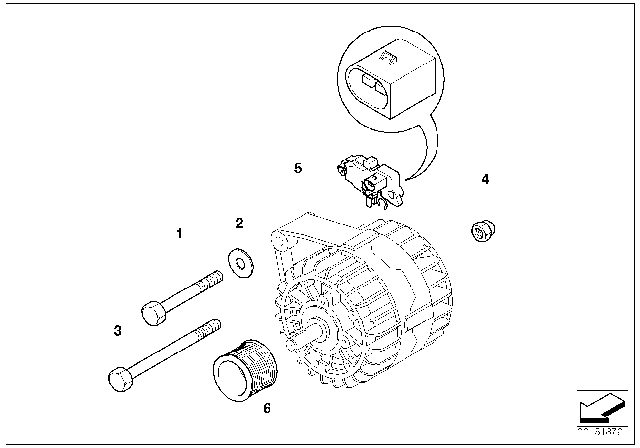 2010 BMW M3 Generator, Individual Parts Diagram