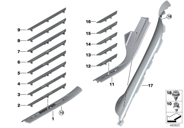 2014 BMW X5 Mucket / Trim, Entrance Diagram