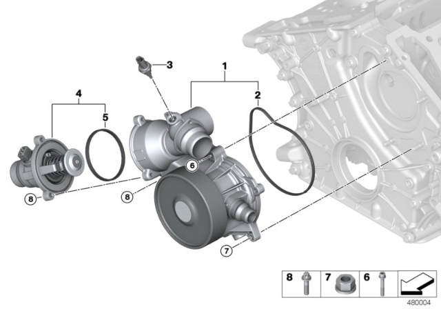 2017 BMW M760i xDrive Water Pump Diagram for 11518657274