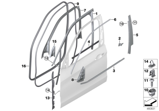 2018 BMW X5 Door Weatherstrip, Front Diagram for 51337289609