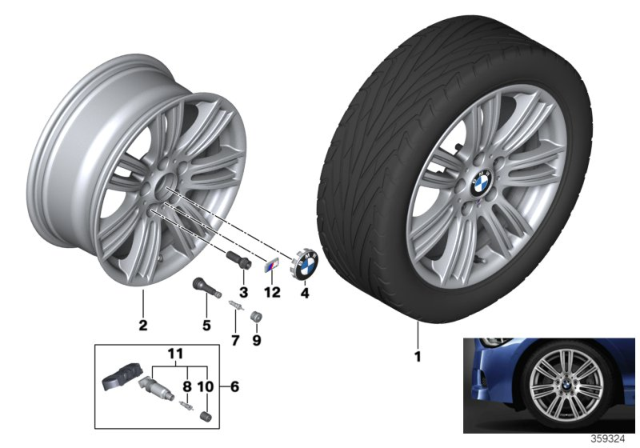 2015 BMW 228i xDrive BMW LA Wheel, M Star Spoke Diagram 1