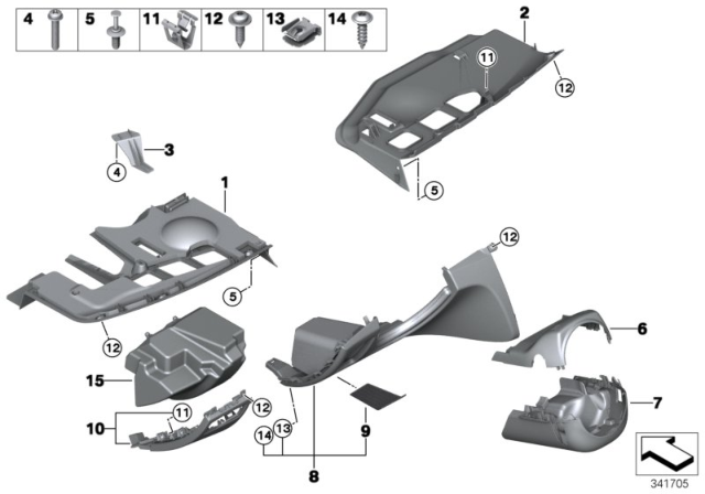 2012 BMW 128i Trim, Storage Compartment., Driver'S Side Diagram for 51456982684